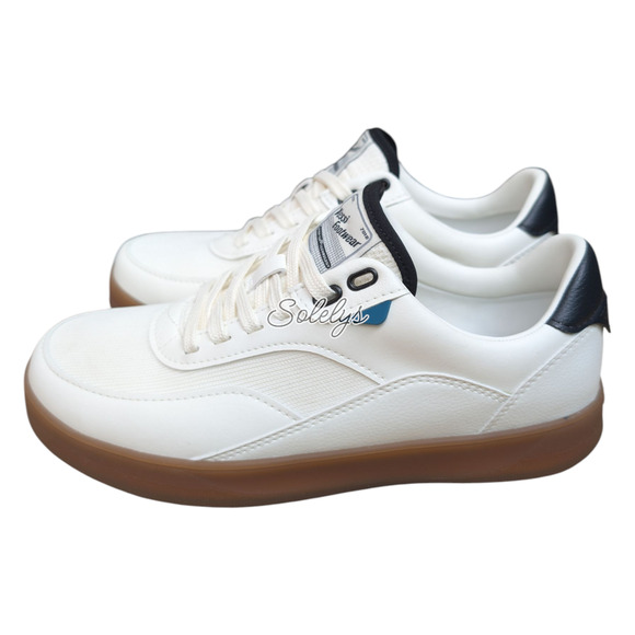 Vessi Courtside Classic Mens 7 Off White Black Vegan Waterproof Dyma-Tex Sneaker - Picture 5 of 11